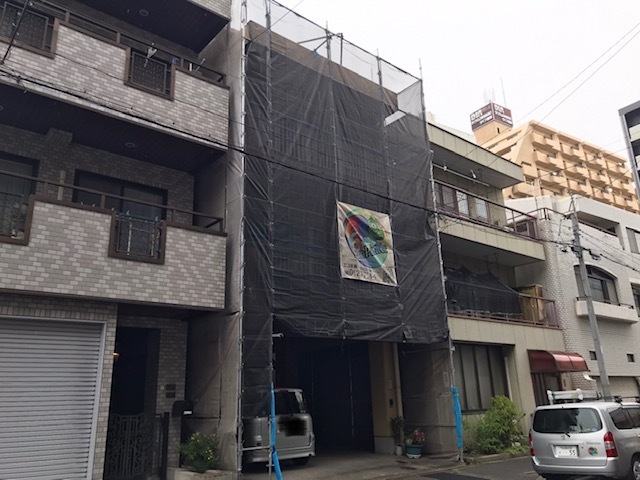 名古屋市中区Mさま　外壁塗装着工