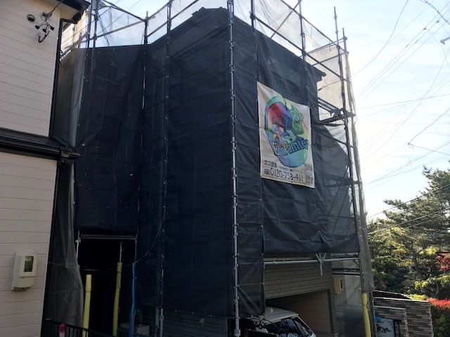 名古屋市千種区Sさま　屋根・外壁塗装着工