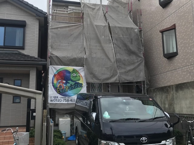 名古屋市中川区Sさま　外壁クリヤー塗装