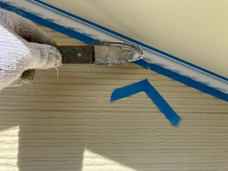 シーリング均し作業