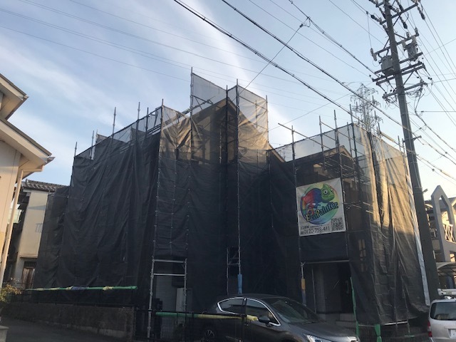 名古屋市南区Oさま　屋根・外壁塗装着工
