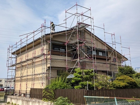 岐阜県岐南町Sさま　外壁塗装着工