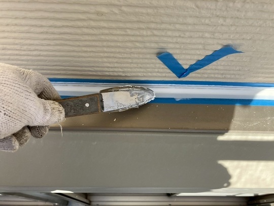 シーリング均し作業