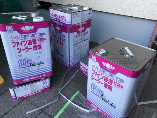 名古屋市南区Aさま　外壁塗装下塗り2回目