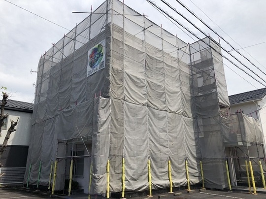 北名古屋市Nビルさま　外壁塗装工事着工