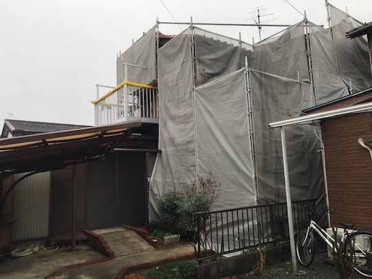 岩倉市Tさま　外壁改装工事着工
