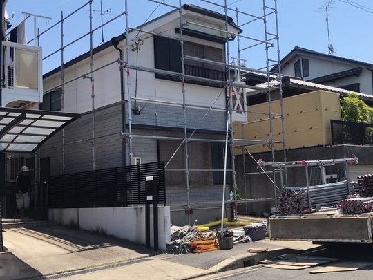 足場架け作業