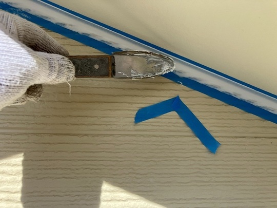 シーリング均し作業