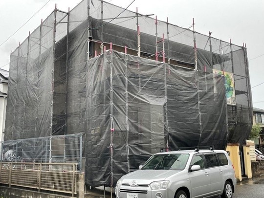 大府市Yさま　外壁塗装工事着工