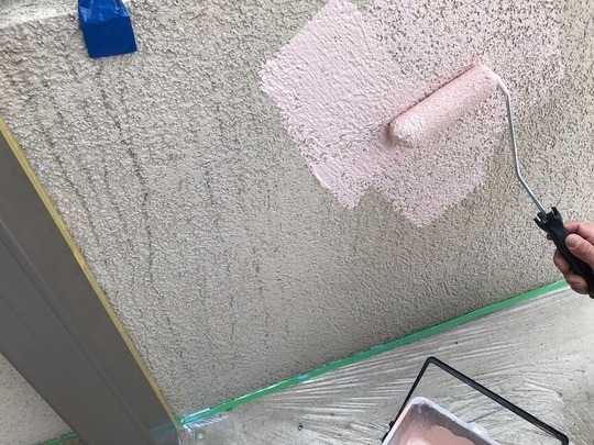 塀塗装上塗り1回目